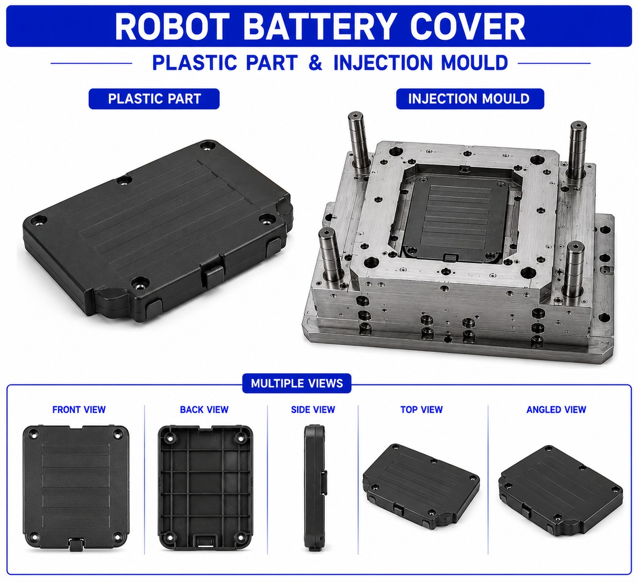 Robot Plastic Battery Cover Mould and Moulding Services